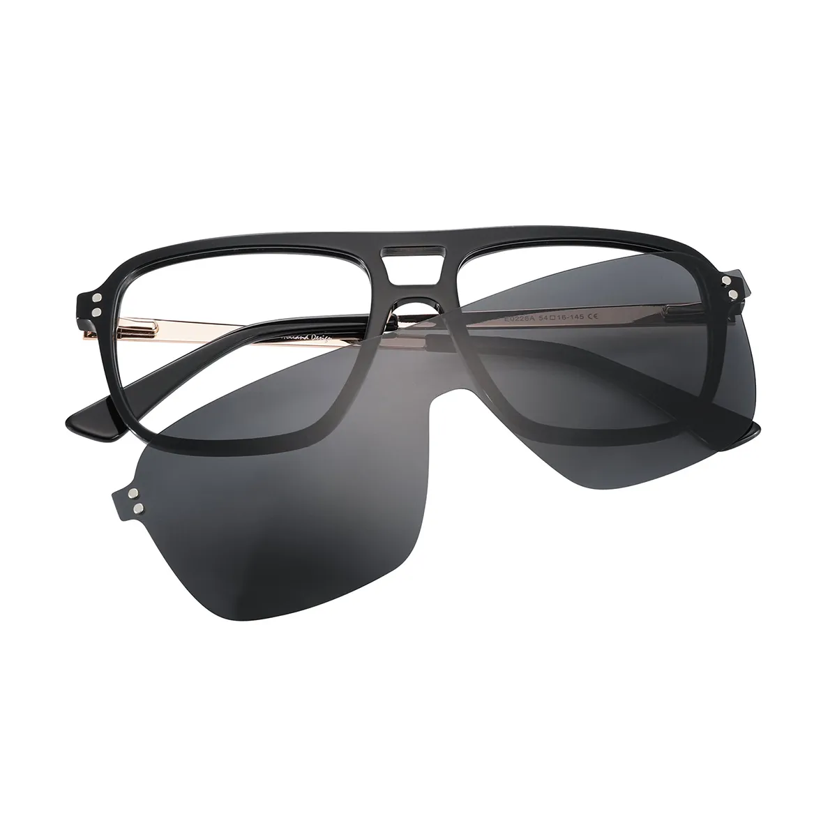 Fashion Aviator Brown Clip On Sunglasses for Men & Women
